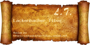Lackenbacher Tibor névjegykártya